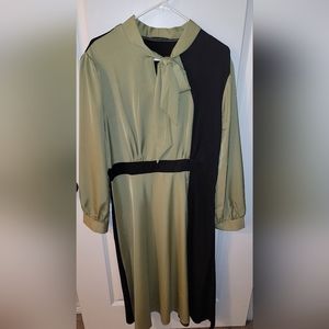 Olive Green/Black Dress